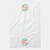 Wij wensen u een vrolijk kerstfeest rood en groen theedoek (Verticaal)