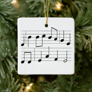 Wij wensen u een vrolijk kerstmuzieknoot voor nieu keramisch ornament