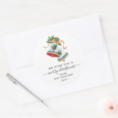 Wij wensen u een vrolijk kerstscript Bells Custom Ronde Sticker (Envelop)