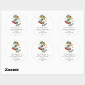 Wij wensen u een vrolijk kerstscript Bells Custom Ronde Sticker (Vel)