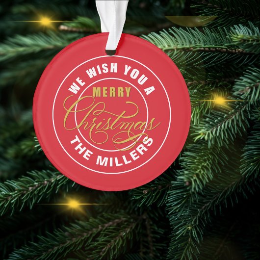 Wij wensen u een vrolijke kerst aangepaste naam ornament