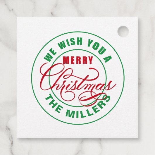 Wij wensen u een vrolijke kersttekst bedankjes labels (Achterkant)