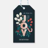 Wij wensen u JOY, kerstsnoepriet en olievlek Cadeaulabel (Achterkant)