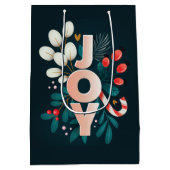 Wij wensen u JOY, kerstsnoepriet en olievlek Medium Cadeauzakje (Achterkant)