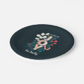 Wij wensen u JOY, kerstsnoepriet en olievlek Papieren Bordje (Gekanteld)