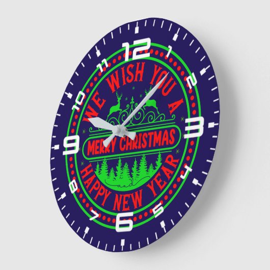 Wij wensen u prettige kerstdagen, gelukkig nieuwja grote klok (Hoek)