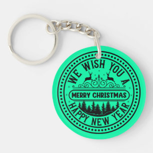 Wij wensen u prettige kerstdagen Gelukkig Nieuwjaa Sleutelhanger