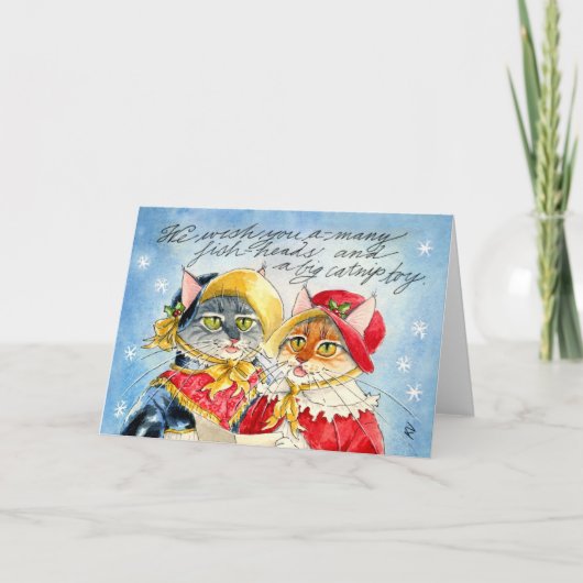 Wij wensen u veel vissenkoppen feestdagen kaart (Voorkant)