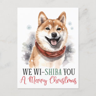 Wij Wi-shiba u een vrolijke Hond Kerstvakantie Feestdagenkaart