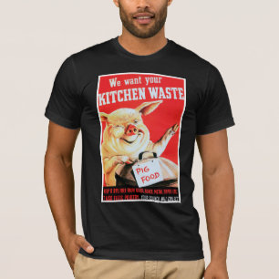 Wij willen uw keukenafval en afval t-shirt