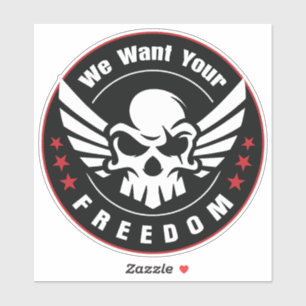 Wij willen uw vrijheid sticker