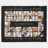 Wij zijn 30-foto's Collage en familienaam Fleece Deken (Voorkant (Horizontaal))