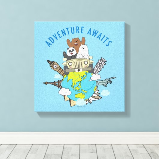 Wij zijn Beren - avontuurlijk wachten Canvas Afdruk (Insitu (Houten vloer))