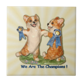 Wij zijn de Champions Corgi Tile Tegeltje