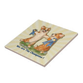 Wij zijn de Champions Corgi Tile Tegeltje (Zijkant)