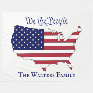 Wij zijn de mensen USA Stars & Stripes Kaart Famil Fleece Deken