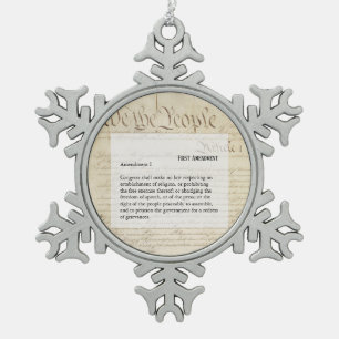 Wij zijn de People First Amendment Grondwet VS Tin Sneeuwvlok Ornament