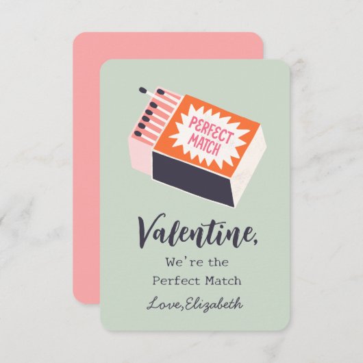 Wij zijn de Perfect Match Kinder Valentijnsdag Notitiekaartje (Voorkant / Achterkant)