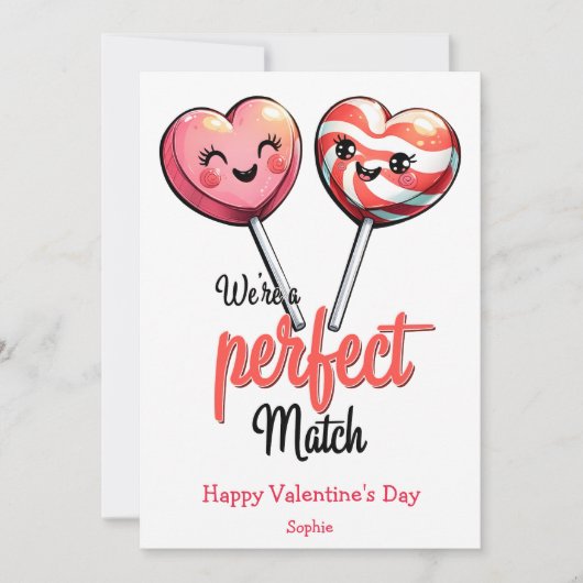 Wij zijn een perfecte match grappige retro Valenti Feestdagenkaart (Voorkant)