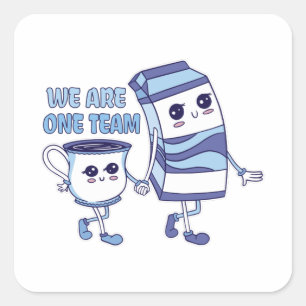 Wij zijn één team vierkante sticker