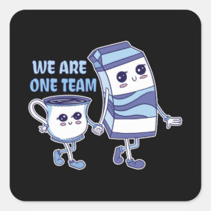 Wij zijn één team vierkante sticker