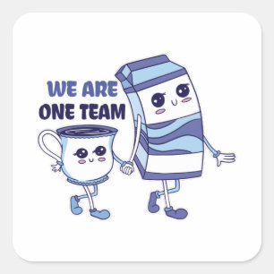 Wij zijn één team vierkante sticker