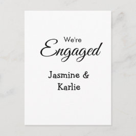 Wij zijn een verloofd koppels romantische stijlvol briefkaart