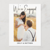 Wij zijn Engaged Simple Script Photo Engagement Pa Briefkaart (Voorkant)