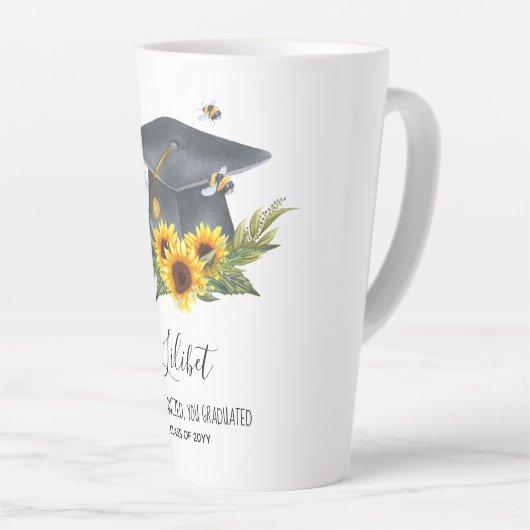 Wij zijn ENTUSIAST! AFSTUDEER Cadeau Persoonlijke Latte Mok (Rechterhoek)