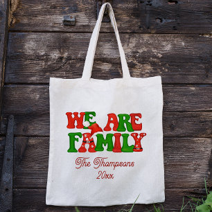 Wij zijn familie aangepaste kerst 2023 gepersonali tote bag