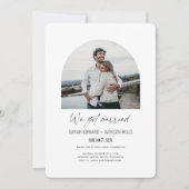 wij zijn getrouwd Simple Arch Photo elopement Uitn Kaart (Voorkant)