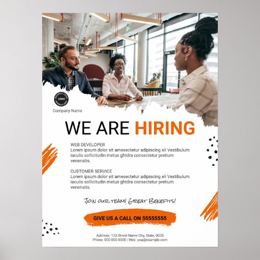 Wij zijn het inhuren van personeel aangepaste BUSI Poster (Voorkant)