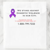 Wij zijn tegen huiselijk geweld rechthoekige sticker (Tas)