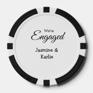 Wij zijn verloofd koppel naam romantisch stijlvol  poker chips