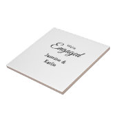 Wij zijn verloofd koppel naam romantisch stijlvol  tegeltje (Zijkant)