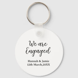 Wij zijn verloofd naam datum kalligrafie stylish sleutelhanger