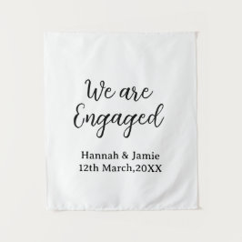 Wij zijn verloofd naam datum kalligrafie wandkleed