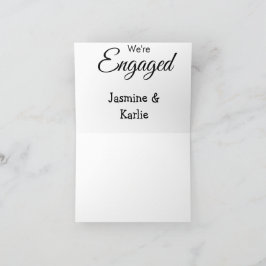 Wij zijn verloofd naam romantisch stijlvol eenvoud bedankkaart