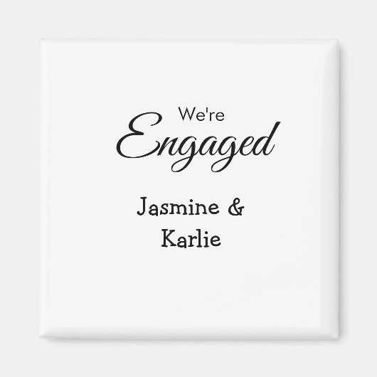 Wij zijn verloofd naam romantisch stijlvol eenvoud magneet (Voorkant)