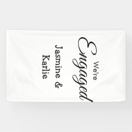 Wij zijn verloofd naam romantisch stijlvol eenvoud spandoek