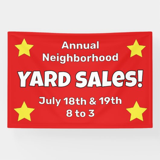 Wijkgarage Verkoop Aangepast Spandoek (Horizontaal)