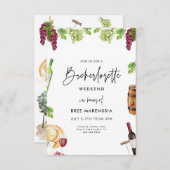 Wijn Bachelorette Uitnodiging (Voorkant / Achterkant)