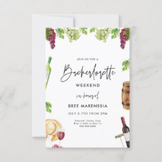 Wijn Bachelorette Uitnodiging