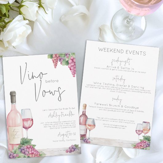 Wijn Bachelorette Vino Beloften Meisjes Weekend Kaart