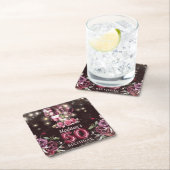 Wijn & Ballonnen 50e verjaardag gepersonaliseerd Vierkante Kartonnen Onderzetter (Insitu)