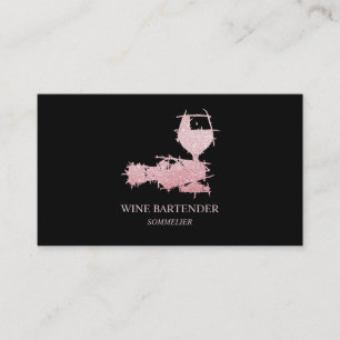 Wijn Barman Sommelier Roze Goud Visitekaartje