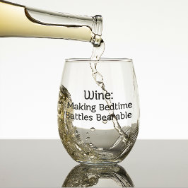 Wijn: bedtijdgevechten draaglijk maken wijnglas zonder voet
