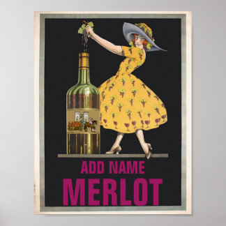 wijn, bewerkt tekst poster