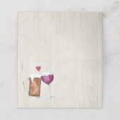 Wijn & Bier Toast Gevouwen Tent Stijl Plaats Kaart (Buitenkant ongevouwen)