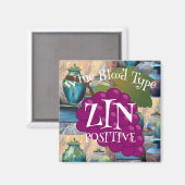 Wijn Bloedgroep Zinfandel Positief o ab b Magneet (Voorkant / Achterkant)